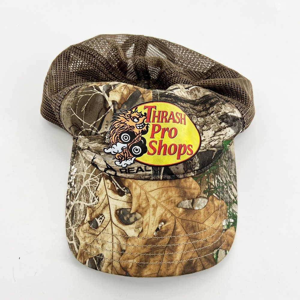 Bass Pro Shops Parody Camo Mesh Snapback Trucker Hat Brown Camo